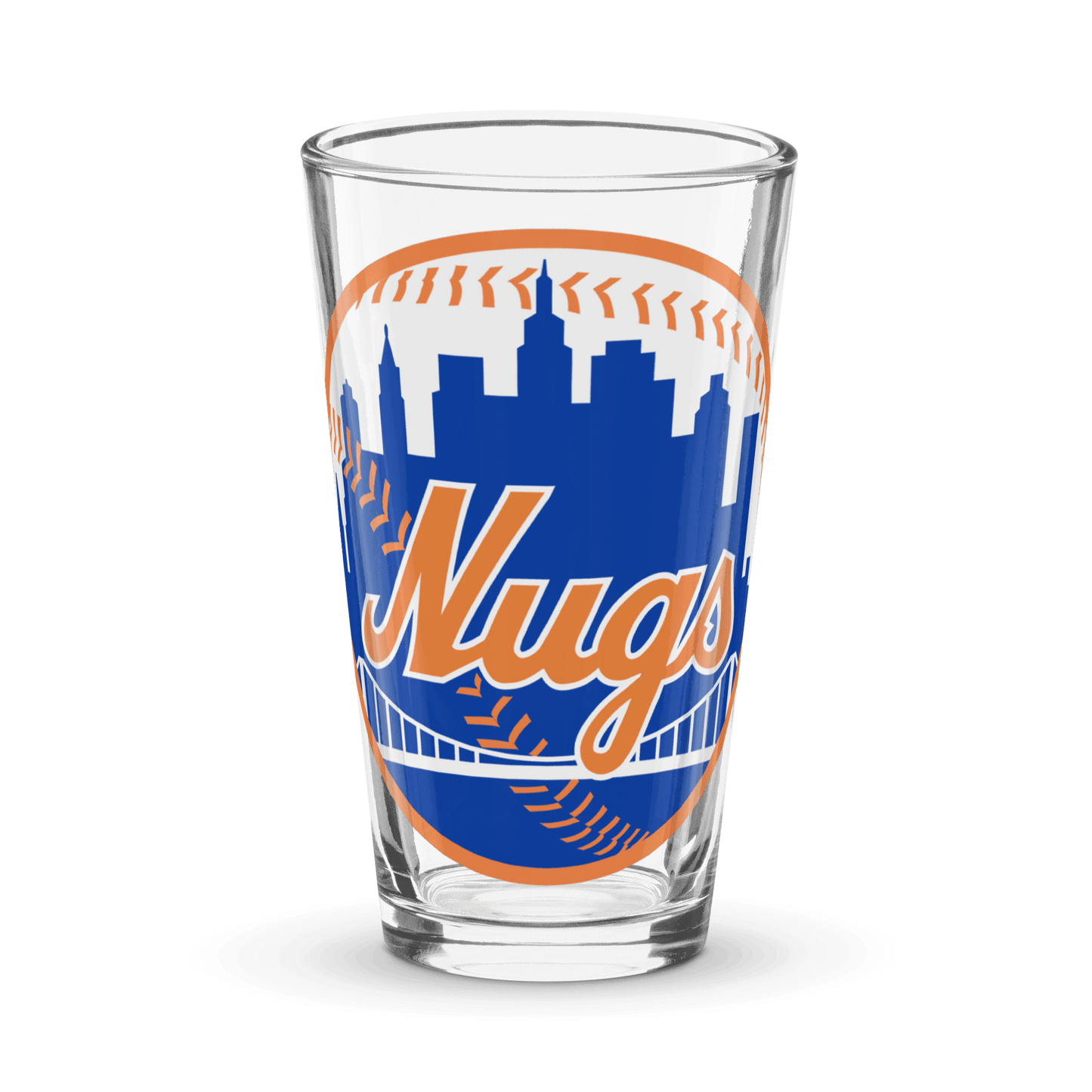 Handmade 16 oz New York Nugs Shaker Pint Glass