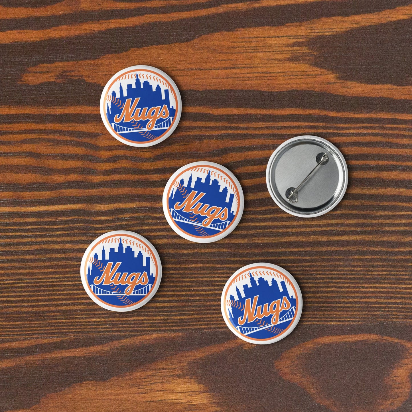 New York Nuggets 5-Pack Pin Buttons – 1.25″ Glossy Collectible Set