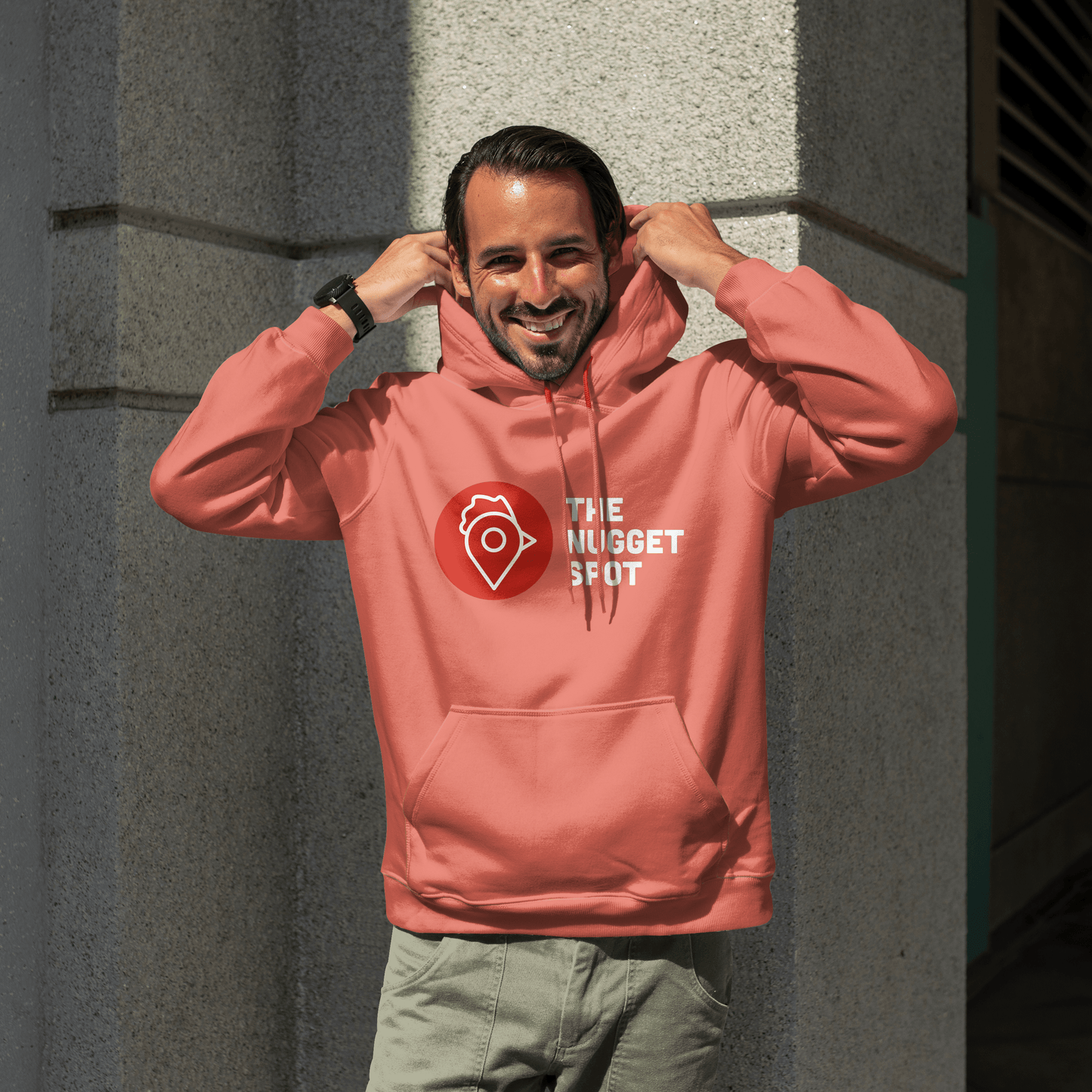 The Nugget Spot Unisex Hoodie – White Logo Edition