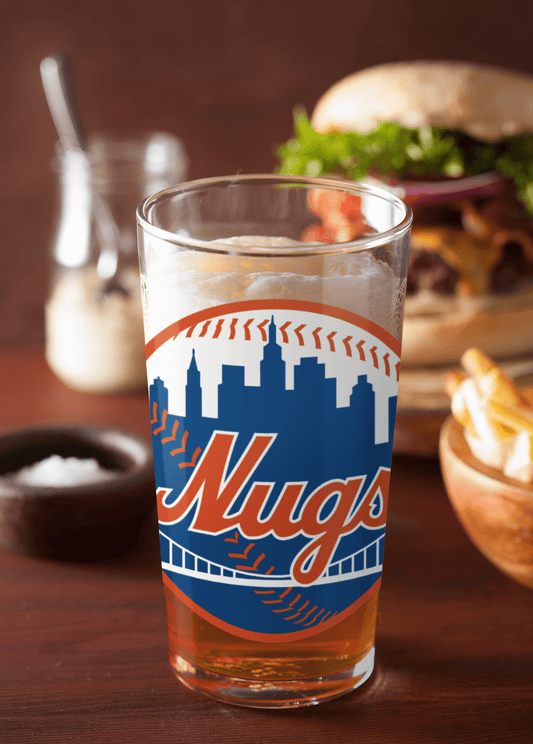 Handmade 16 oz New York Nugs Shaker Pint Glass