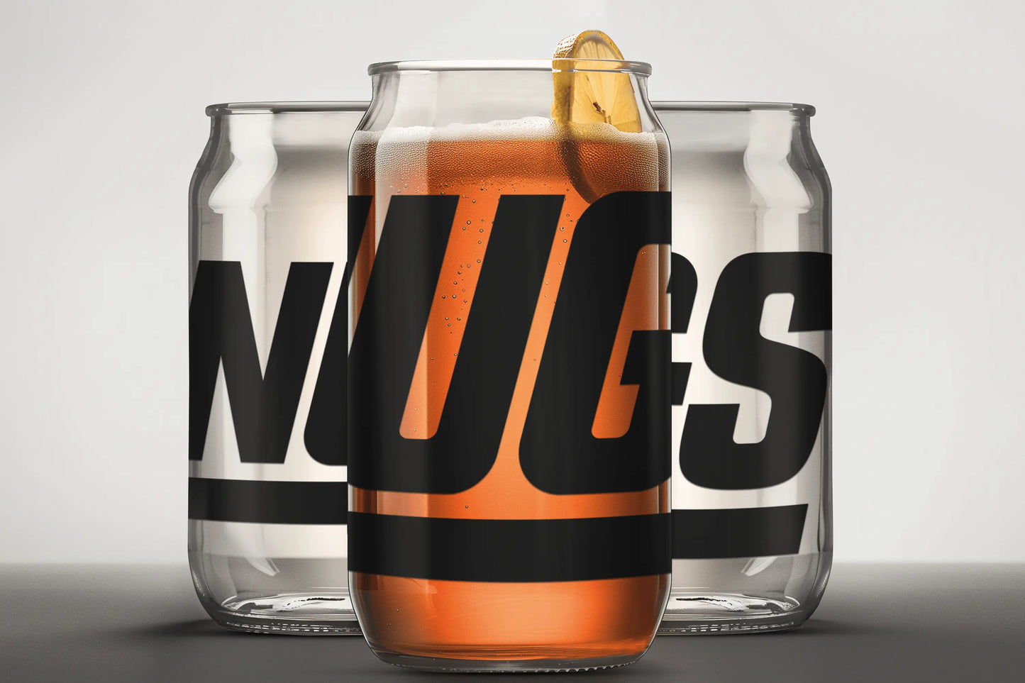 The New York NUGS 16oz Can-Shaped Glass with Optional Lid & Straw