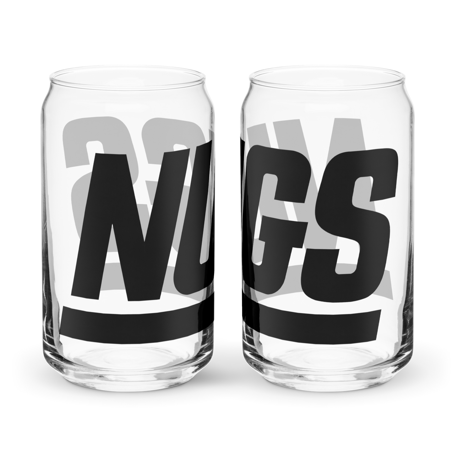 The New York NUGS 16oz Can-Shaped Glass with Optional Lid & Straw