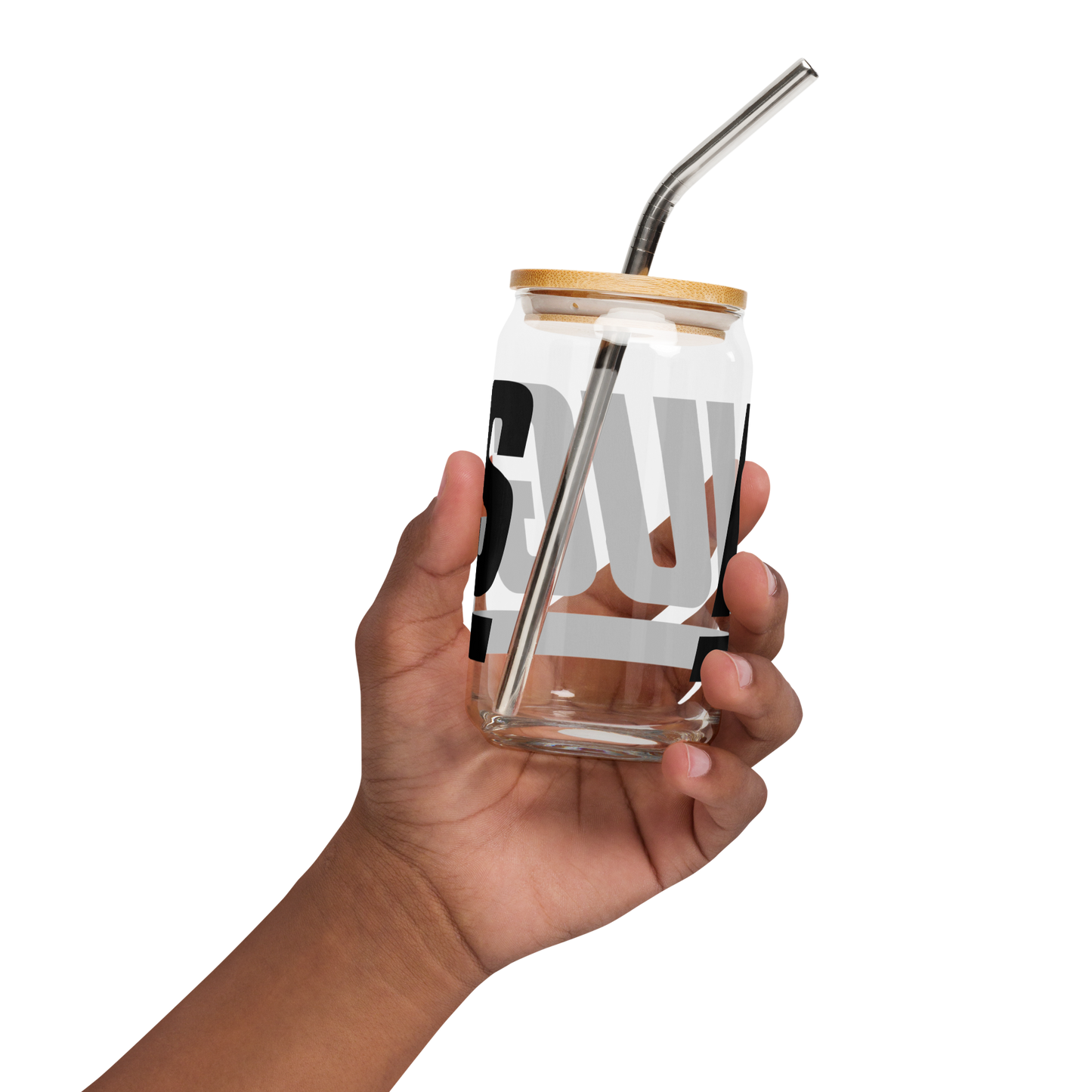 The New York NUGS 16oz Can-Shaped Glass with Optional Lid & Straw