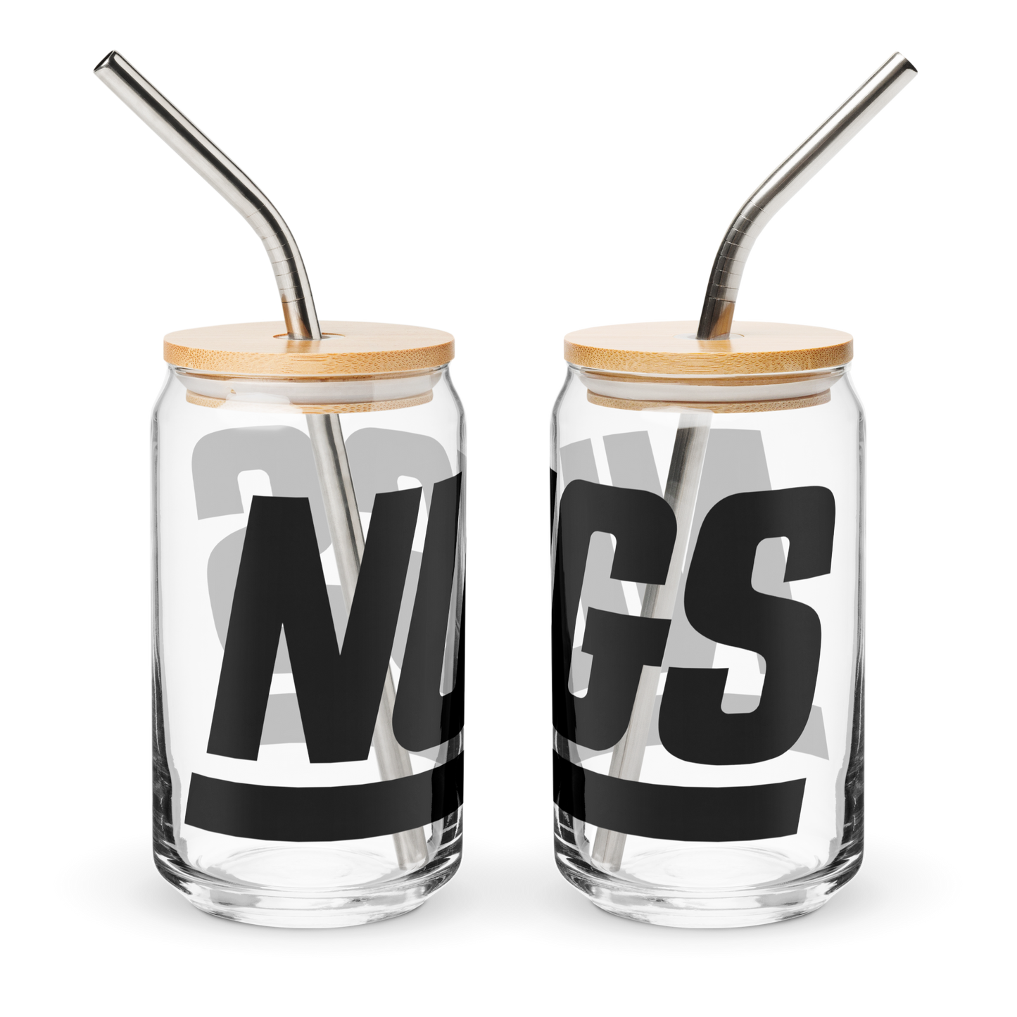 The New York NUGS 16oz Can-Shaped Glass with Optional Lid & Straw