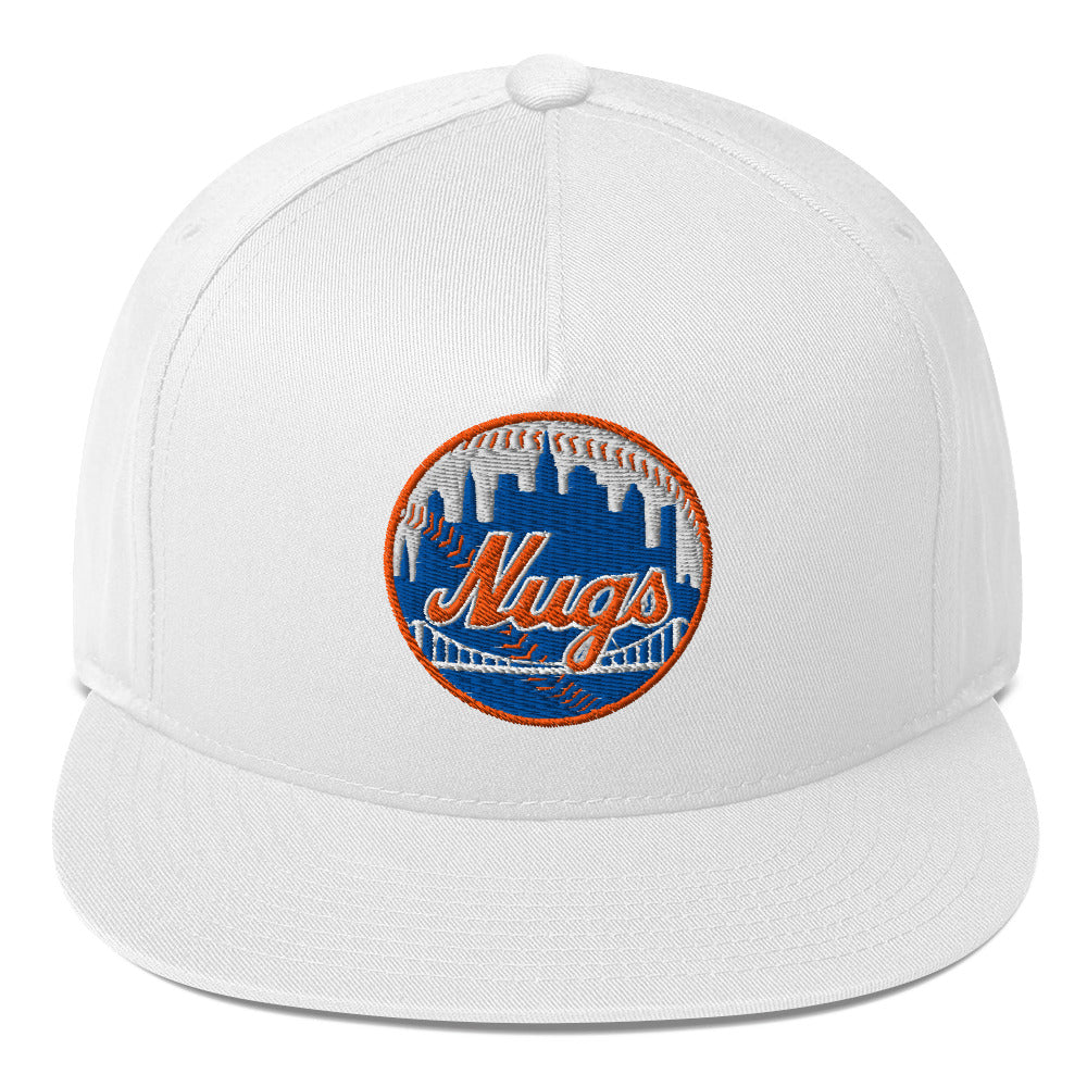 White New York Nugs Snapback hat with embroidered Nugs logo on the front panel.