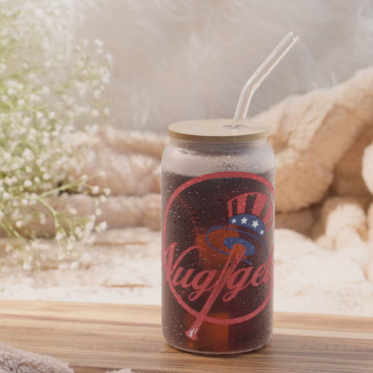 New York Nuggets Can-Shaped Glass – 16 oz Drinkware with Optional Lid & Straw