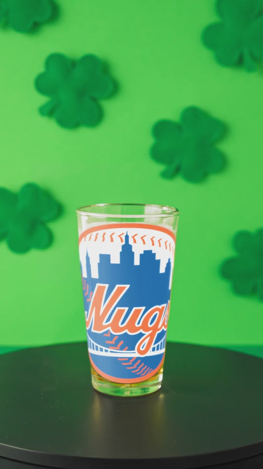 Handmade 16 oz New York Nugs Shaker Pint Glass